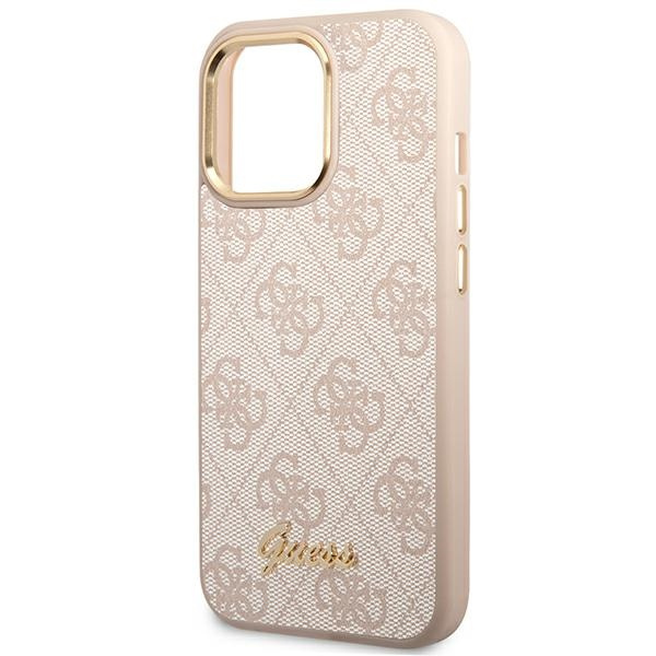 Guess GUHCP14LHG4SHP iPhone 14 Pro6,1" różowy/pink hard case 4G Vintage Gold Logo