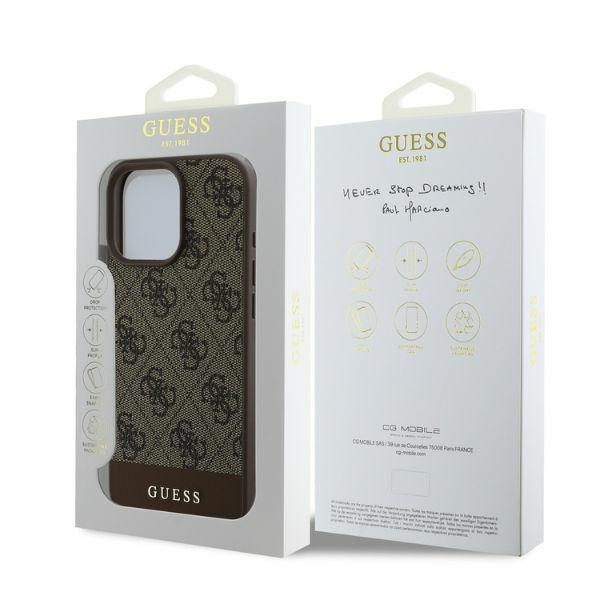 Guess GUHCP16XG4GLBR iPhone 16 Pro Max6.9" brązowy/brown hardcase 4G Bottom Stripe