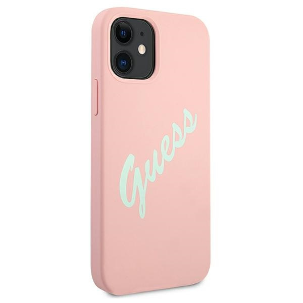 Guess GUHCP12SLSVSPG iPhone 12 mini5,4" różowo zielony/green pink hardcase Silicone Vintage