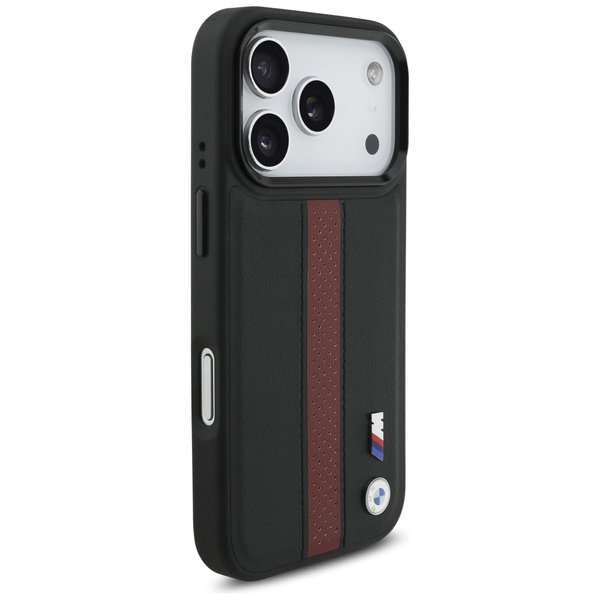 Etui BMW M Perforated Stripe Logo        MagSafe do iPhone 17 Pro czerwony