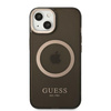 Guess GUHMP13MHTCMK iPhone 13 / 14 / 15 6.1" czarny/black hard case Gold Outline Translucent MagSafe