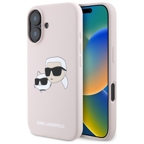 Karl Lagerfeld KLHMP16SSKCHPPLP iPhone 16 różowy/pink HC MagSafe Sil Double Heads Print