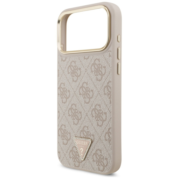 Etui Guess 4G Triangle Logo & Big Strap  Metal Buttons MagSafe do iPhone 17 Pro Max różowy
