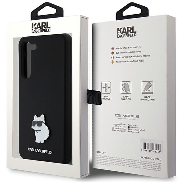Karl Lagerfeld Silicone Choupette Metal Pin case for Samsung Galaxy S23+ - black