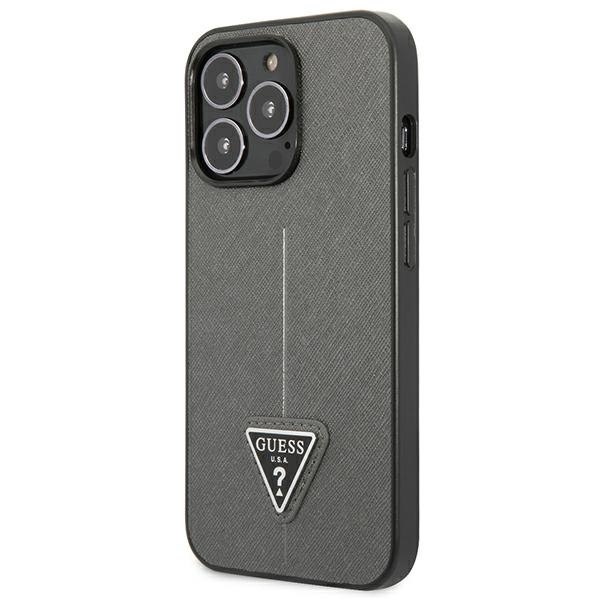 Guess GUHCP14XPSATLG iPhone 14 Pro Max 6,7" srebrny/silver hardcase SaffianoTriangle Logo