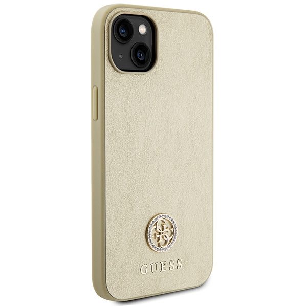 Guess GUHCP15SPS4DGPD iPhone 15 / 14 / 13 6.1" złoty/gold hardcase Leather 4G Metal Logo Strass