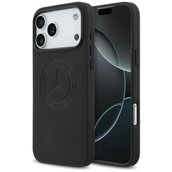 Etui Mercedes Leather Vintage Logo MagSafe do iPhone 17 Pro Max czarny