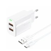 FONENG wall charger EU63 2.4A 12W 2xUSB + cable USB-C White