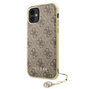 Guess GUHCN61GF4GBR iPhone 11 / Xr 6,1"brown/brązowy hard case 4G Charms Collection