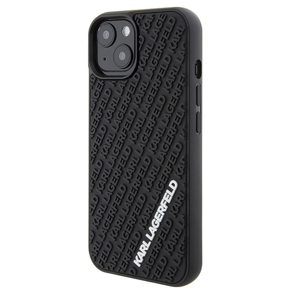 Etui Karl Lagerfeld 3D Rubber Multi Logo na iPhone 15 - czarne
