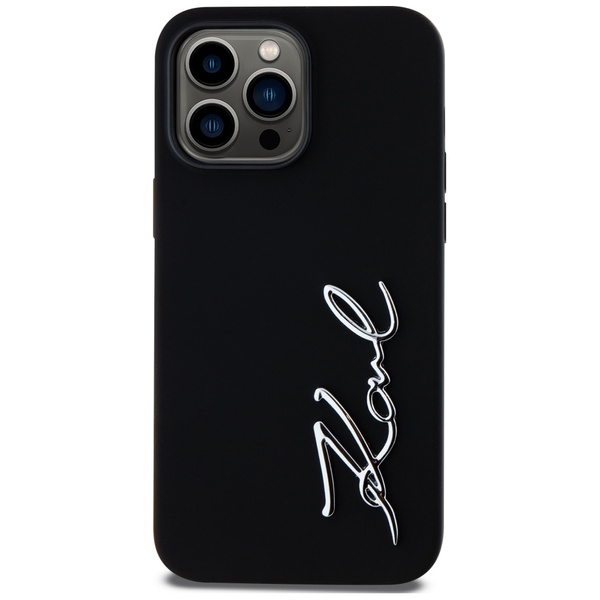 Etui Karl Lagerfeld Silicone Metal        Script Logo do iPhone 14 Pro Max czarny