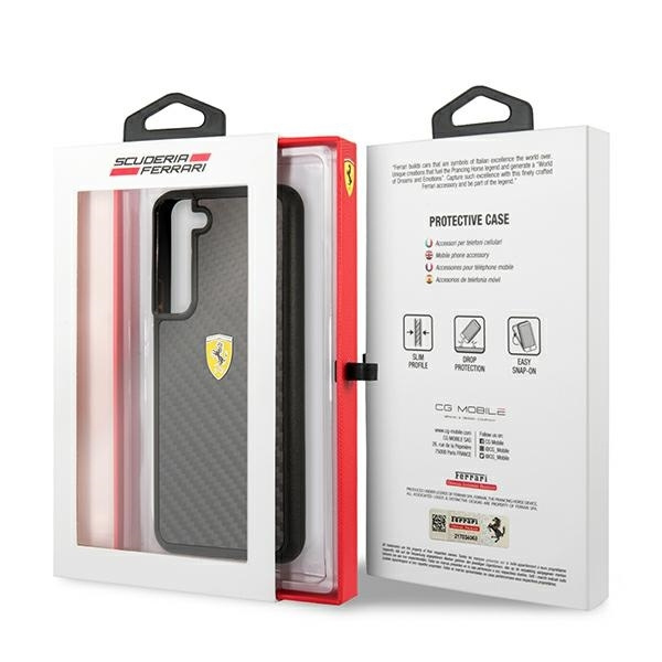 Etui Ferrari On Track Real Carbon na Samsung Galaxy S22 - czarne