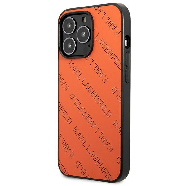 KARL LAGERFELD KLHCP13XPTLO IPHONE 13 PRO MAX 6,7" HARDCASE POMARAŃCZOWY/ORANGE PERFORATED ALLOVER