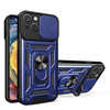 HYBRID ARMOR CAMSHIELD CASE FOR IPHONE 14 ARMORED CASE WITH CAMERA COVER BLUE