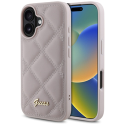 Guess GUHCP16SPSQSQSP iPhone 166.1" różówy/pink hardcase Quiled Metal Logo