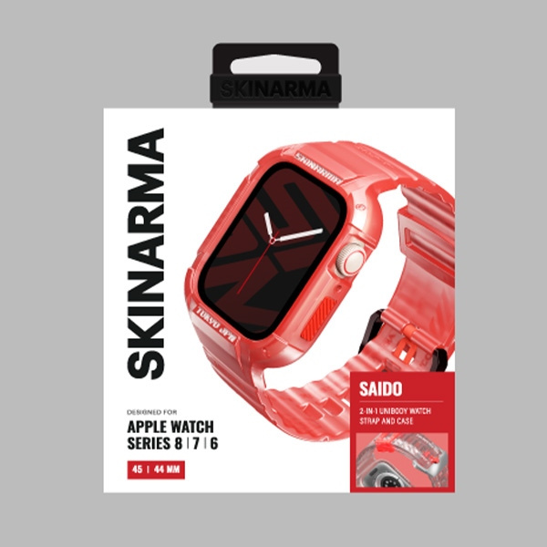 Skinarma pasek+etui Saido 2in1 Apple      Watch 45/44mm czerwony/red