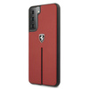 Etui Ferrari Off Track Leather Nylon Stripe na Samsung Galaxy S21 - czerwone