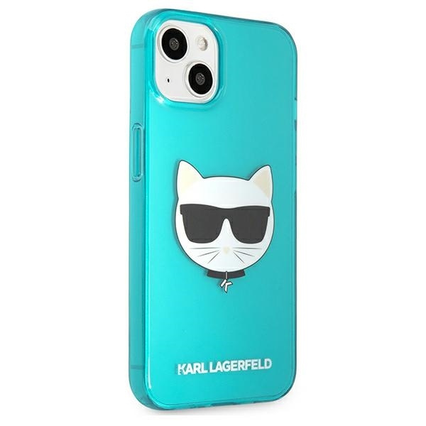 KARL LAGERFELD KLHCP13MCHTRB IPHONE 13 / 14 / 15 6,1" NIEBIESKI/BLUE HARDCASE GLITTER CHOUPETTE FLUO