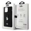 Etui Karl Lagerfeld Gripstand Saffiano Choupette Pins na iPhone 13 Pro Max - czarne