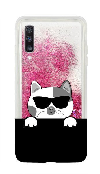 CASEGADGET LIQUID CAT SAMSUNG GALAXY A70 PINK