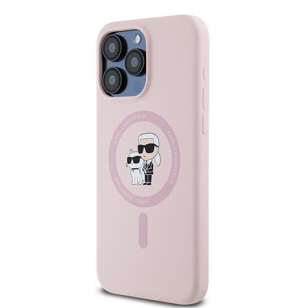 KARL LAGERFELD KLHMP15LSCMKCRHP IPHONE 15 PRO 6.1" RÓŻOWY/PINK HARDCASE SILICONE KARL & CHOUPETTE MAGSAFE