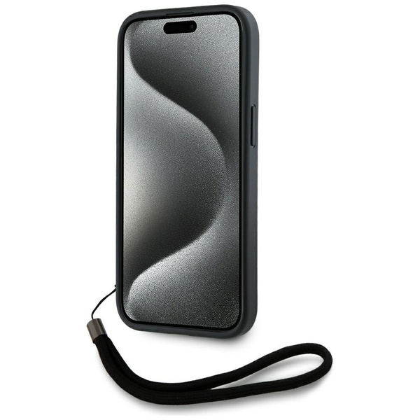 Etui Karl Lagerfeld Saffiano Athleisure  Stripes Cord do iPhone 15 różowy