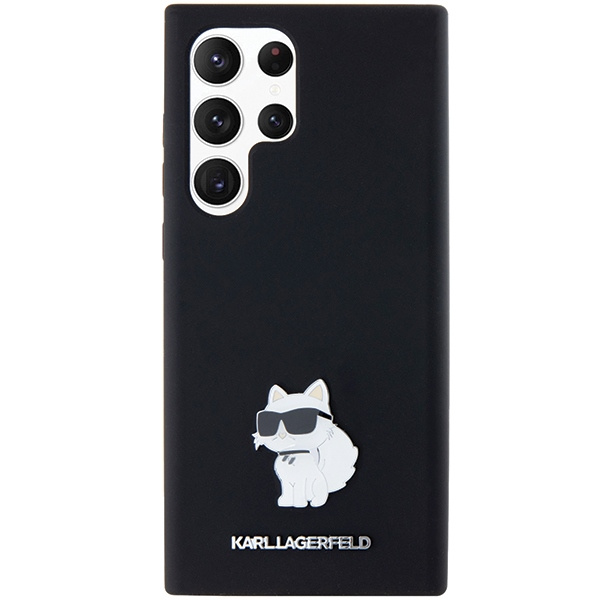 KARL LAGERFELD KLHCS24LSMHCNPK S24 ULTRA S928 CZARNY/BLACK HARDCASE SILICONE CHOUPETTE METAL PIN