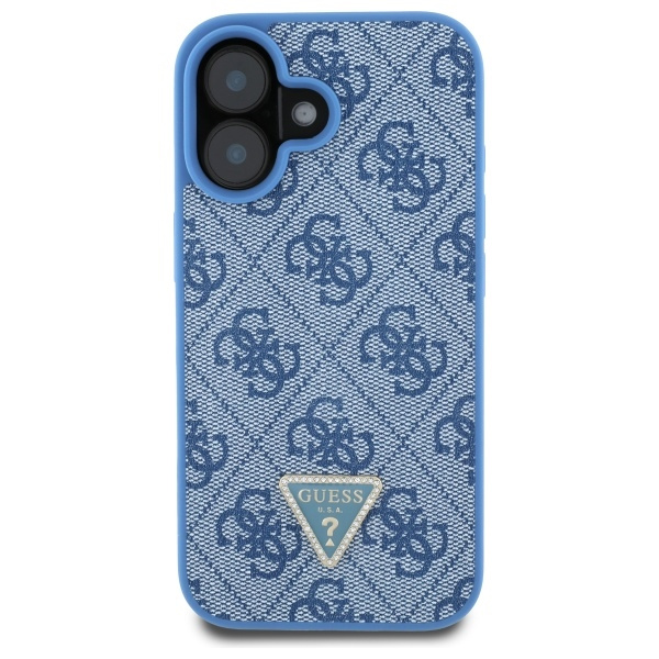 Guess GUHCP16SP4TDSCPB iPhone 16 6.1" niebieski/blue hardcase Leather Metal Logo Strass Crossbody