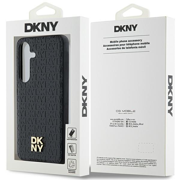 DKNY DKHMS24SPSHRPSK S24 S921czarny/black hardcase Leather Pattern Metal Logo MagSafe
