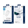 JELLICO ładowarka sieciowa EU19 GaN PD 40W 2xUSB-C + kabel USB-C - USB-C Biały