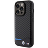 BMW Leather Carbon MagSafe iPhone 15 Pro Case - Black