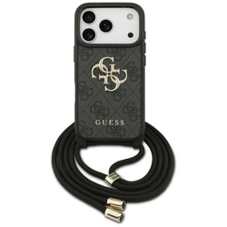 Etui Guess 4G Big Logo Cord Stap         Crossbody do iPhone 17 Pro czarny