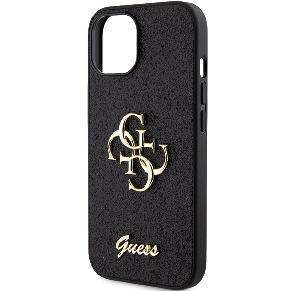 Guess GUHCP15SHG4SGK iPhone 15 / 14 / 13 6.1" czarny/black hardcase Glitter Script Big 4G