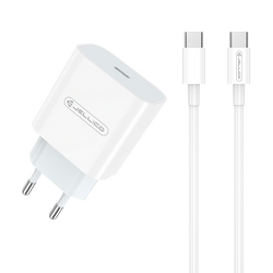 JELLICO ładowarka sieciowa AK180 PD 20W 1xUSB-C + kabel USB-C - USB-C Biały