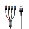 USAMS Kabel pleciony U26 4w1 3m 2A Fast Charge (2xlightning/microUSB/USB-C) SJ413USB01 (US-SJ413)