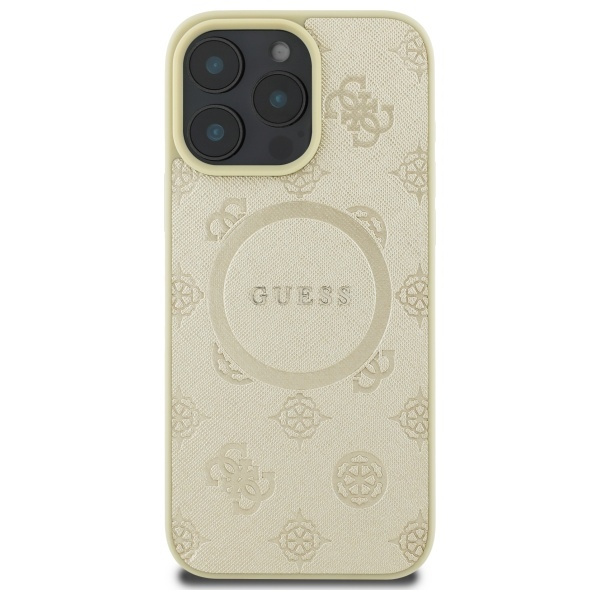 Guess GUHMP16XPSAPSMED iPhone 16 Pro Max6.9" złoty/gold hardcase Saffiano Peony Classic Logo MagSafe