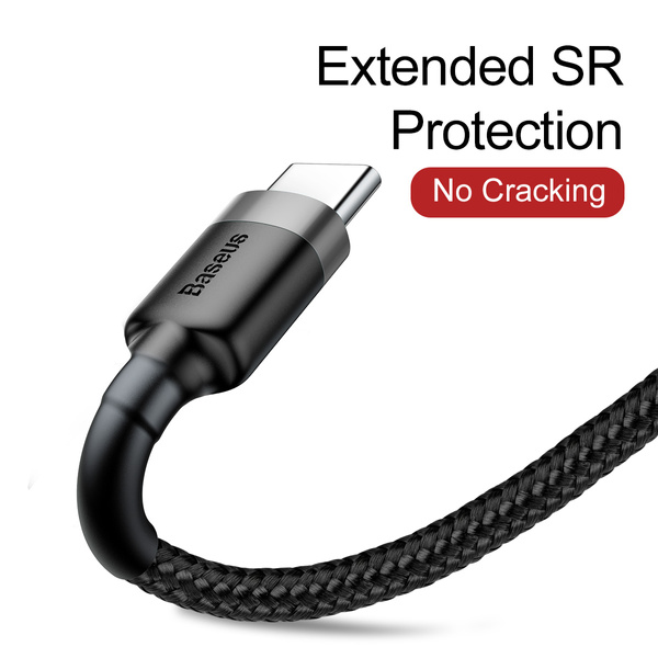 Kabel Baseus Cafule USB-A / USB-C QC 3.0 3A 0.5 m - czarno-szary