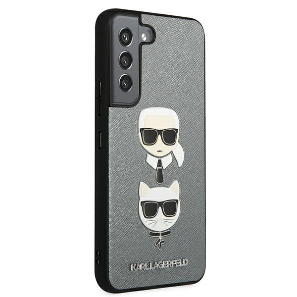 KARL LAGERFELD KLHCS22MSAKICKCSL S22+ S906 SREBRNY/SILVER SAFFIANO KARL & CHOUPETTE HEAD