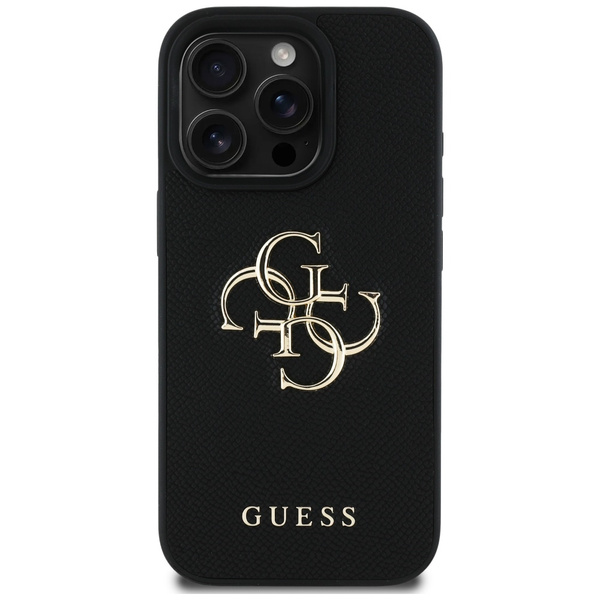 Etui Guess Grained Big 4G Logo Small     Classic Logo do iPhone 16 Pro czarny