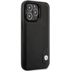 Etui BMW Leather Blue Dots na iPhone 14 Pro - czarne