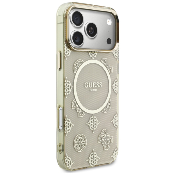 Etui Guess IML Peony Dot MagSafe do      iPhone 17 Pro Max beżowy