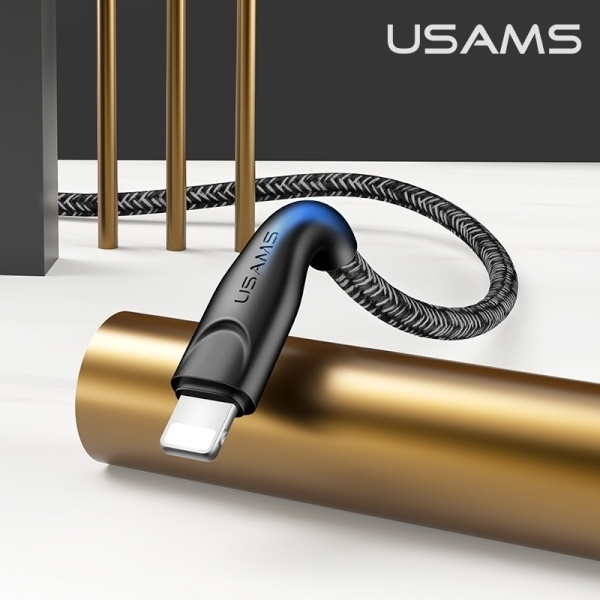 USAMS Kabel pleciony U41 lightning 3m 2A czarny/black SJ397USB01 (US-SJ397) Fast Charge