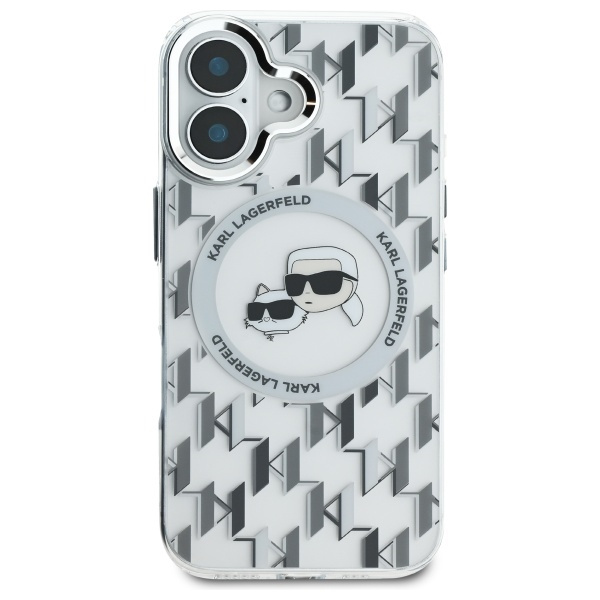 Karl Lagerfeld KLHMP16SHMCKMHT iPhone 16 6.1" przezroczysty/transparent IML Monogram Karl&Choupette Head MagSafe