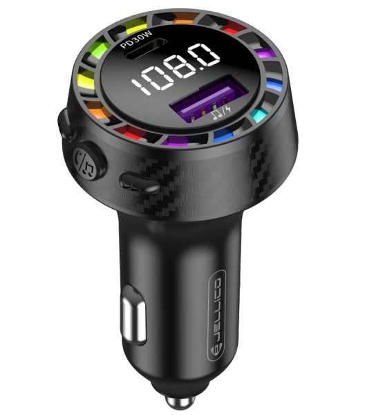 JELLICO transmiter FM FM2 PD 30W 1xUSB-C + 1xUSB QC3.0 Czarny