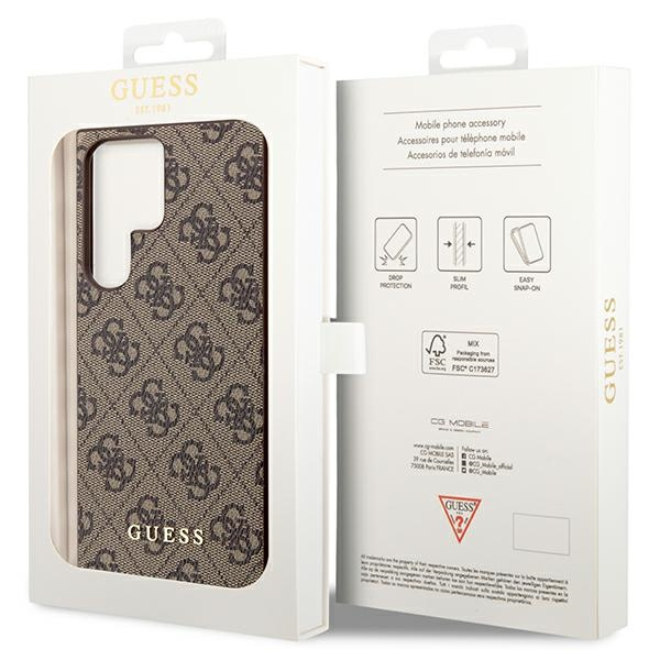 Guess GUHCS23LGF4GBR S23 Ultra S918brązowy/brown hardcase 4G Charms Collection