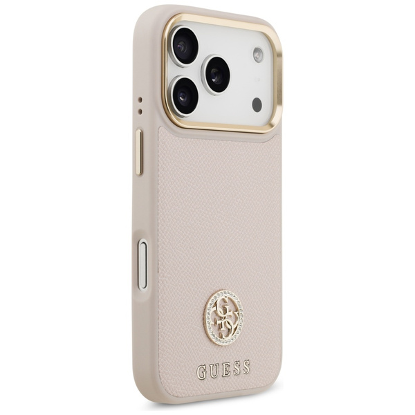 Etui Guess Grained Strass Logo MagSafe   do iPhone 17 Pro różowy