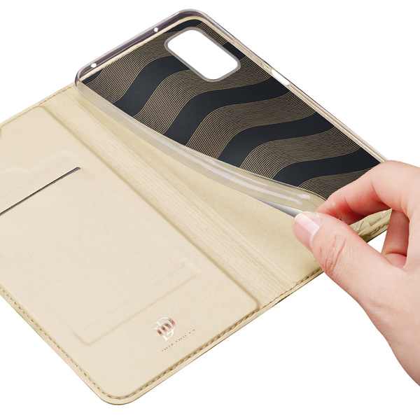 DUX DUCIS SKIN PRO CASE FOR XIAOMI REDMI NOTE 11E /REDMI 10 5G / REDMI 10 PRIME+ 5G / POCO M4 5G COVER FLIP CARD WALLET STAND GOLD