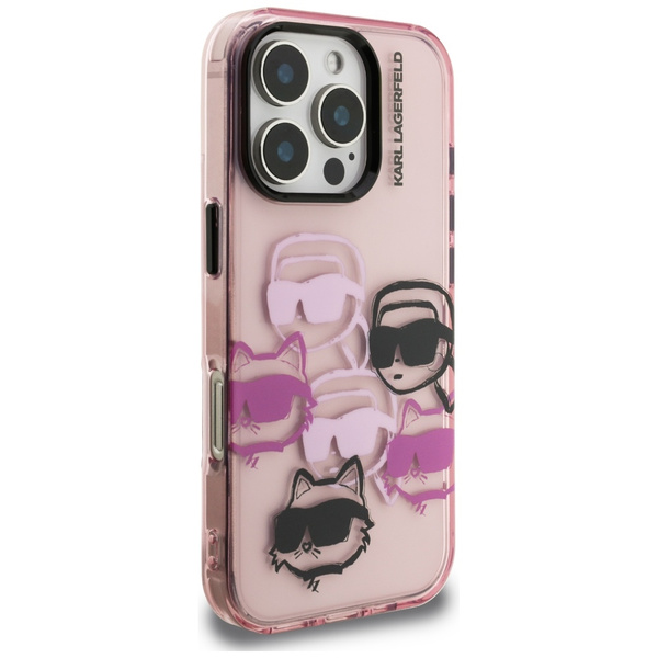 Etui Karl Lagerfeld IML Multi K&C Head   Pattern do iPhone 16 Pro Max różowy