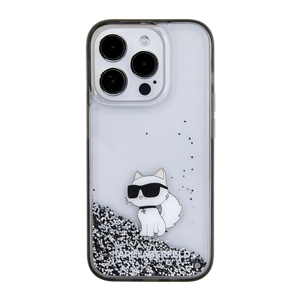 Etui Karl Lagerfeld Liquid Glitter Choupette do iPhone 15 Pro Max - przezroczyste