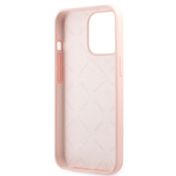 Guess GUHCP13LLS4GWPI iPhone 13 Pro / 13 6,1" różowy/pink hard case Silicone 4G Logo